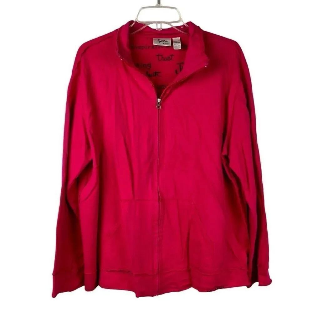 Spa by Chico’s Pink Zip Up Jacket 3 XL 16